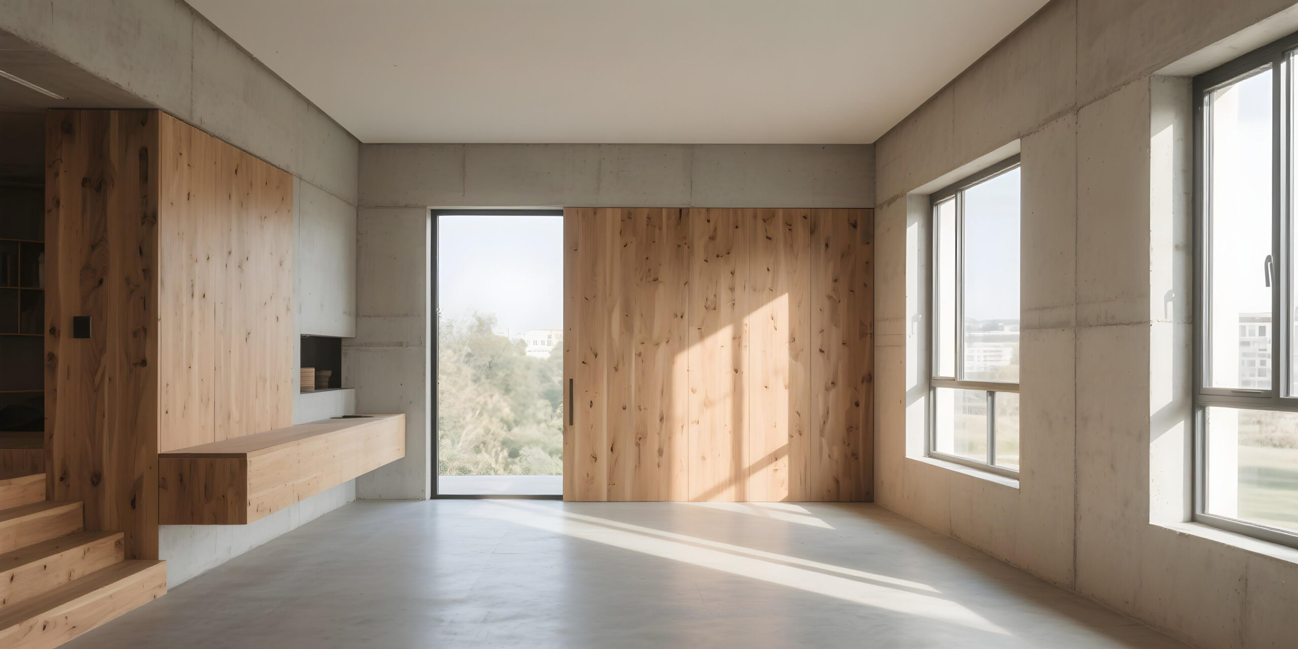 modern-interior-with-wood-paneling-large-windows